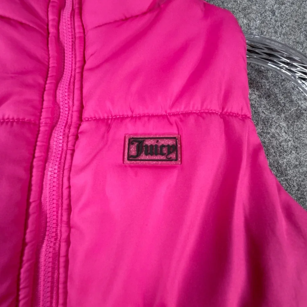 Juicy Couture Cargo Sweatpants Puffer Vest Girls 6 Pink Streetwear Outfit Set